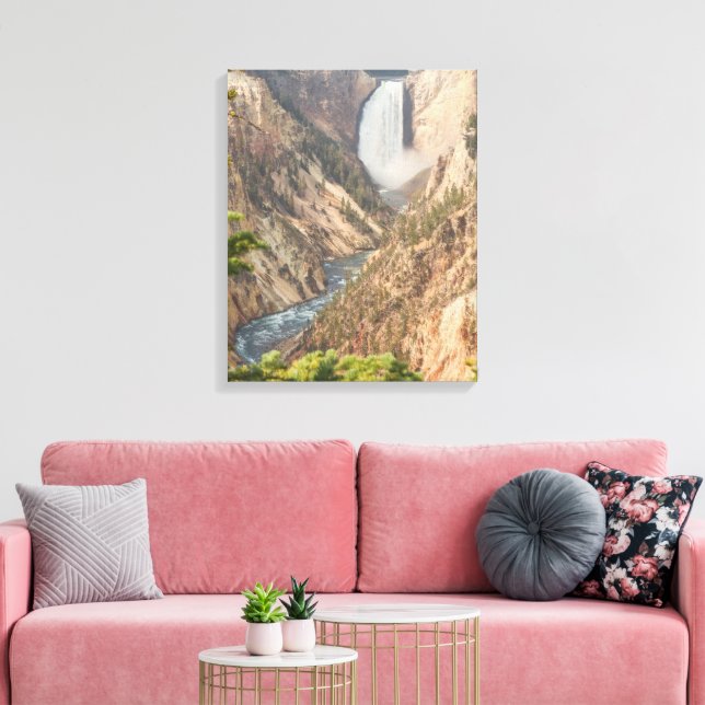 Resa med hembiträde med vattenfallsfoto canvastryck (Insitu (Vardagsrum))