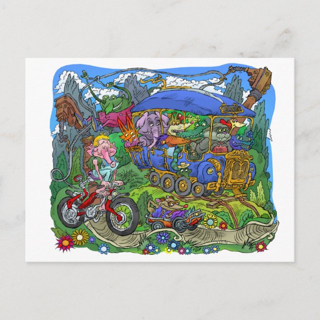 Resa med spårvagn. vykort (Framsida)