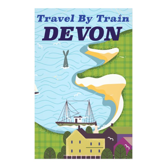 Resa med tåg Devon Fototryck (Framsidan)