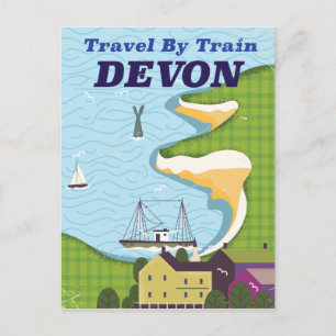Resa med tåg Devon Vykort
