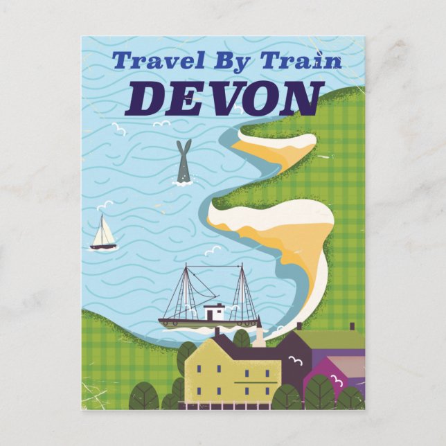 Resa med tåg Devon Vykort (Framsida)