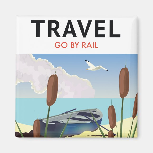 Resa med tåg Tvåtons kaffemugg Magnet (Framsidan)