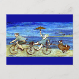 Resa med Tandem Bicycle Postcard Vykort