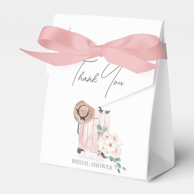 Resa Miss till Mrs Rosa Resväskor Bröllopsdusch Presentaskar (Framsidan Sidan)