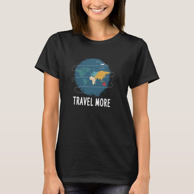 Resa more Explore World Globe Vacacation T Shirt (Framsida)