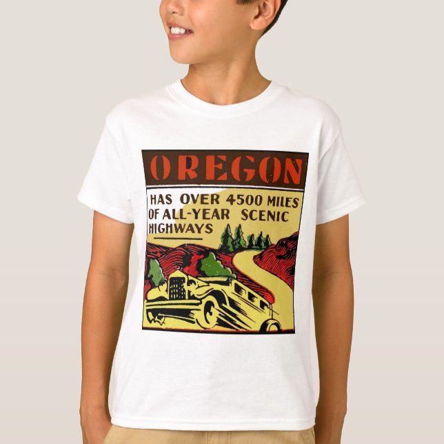 Resa Oregon sceniska huvudvägar Tee Shirt (Framsida)