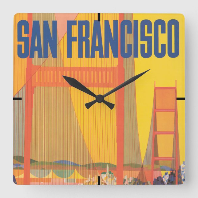 Resa poster för flygning mellan Twa och San Franci Fyrkantig Klocka (Framsida)
