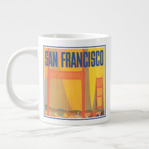 Resa poster för flygning mellan Twa och San Franci Jumbo Mugg
