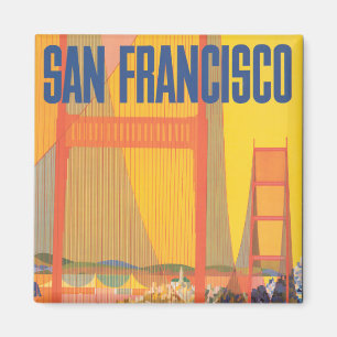Resa poster för flygning mellan Twa och San Franci Magnet