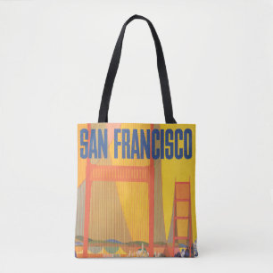 Resa poster för flygning mellan Twa och San Franci Tygkasse