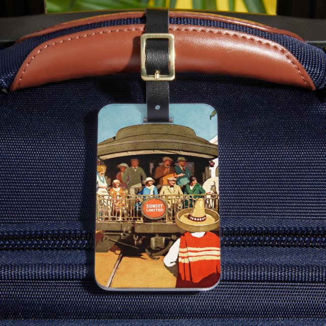 Resa poster for sunset route by Rail and Sea Bagagebricka (Framsida Insitu 2)