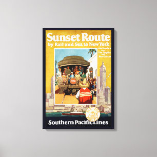 Resa poster for sunset route by Rail and Sea Canvastryck