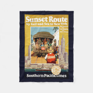 Resa poster for sunset route by Rail and Sea Fleecefilt