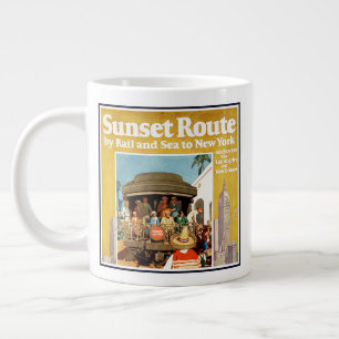 Resa poster for sunset route by Rail and Sea Jumbo Mugg