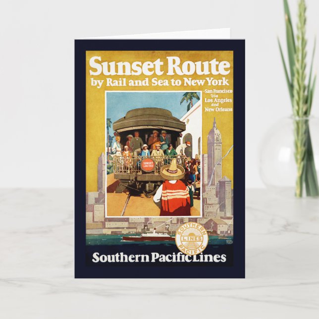 Resa poster for sunset route by Rail and Sea Kort (Framsida)