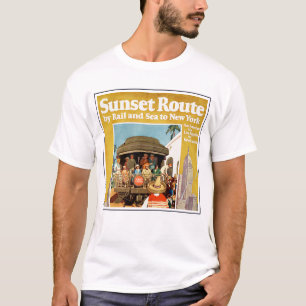 Resa poster for sunset route by Rail and Sea T Shirt