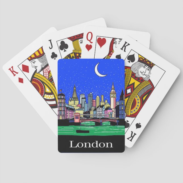 Resa Poster of London under Night Himmel Casinokort (Baksidan)