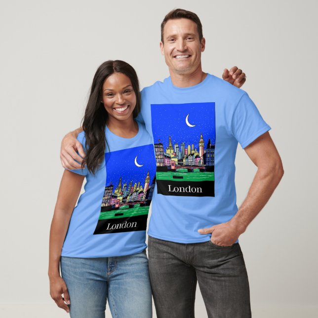 Resa Poster of London under Night Himmel T Shirt (Unisex)