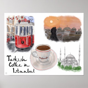 Resa Poster: Turkiets kaffe i Istanbul Poster