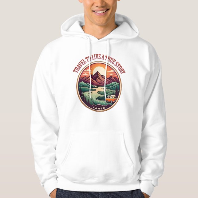 Resa Real Story Tee - No Fake Journeys Badge Hoodie (Framsida)
