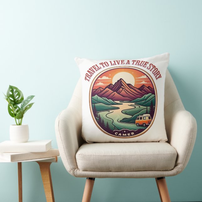 Resa Real Story Tee - No Fake Journeys Badge Kudde (Stol)