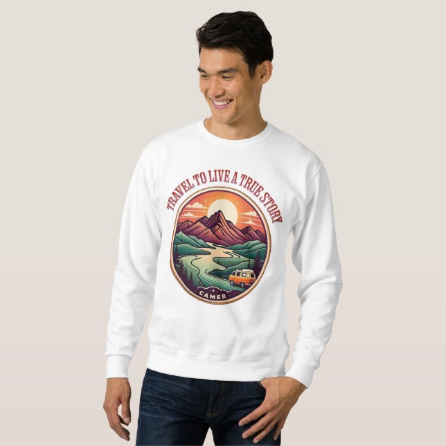 Resa Real Story Tee - No Fake Journeys Badge Lång Ärmad Tröja (Hel framsida)