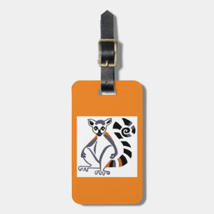 Resa - Ring-stjärtad LEMUR-Wildlife - Orange Bagagebricka