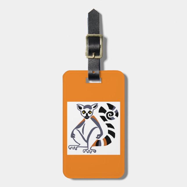 Resa - Ring-stjärtad LEMUR-Wildlife - Orange Bagagebricka (Vertikal Framsida)