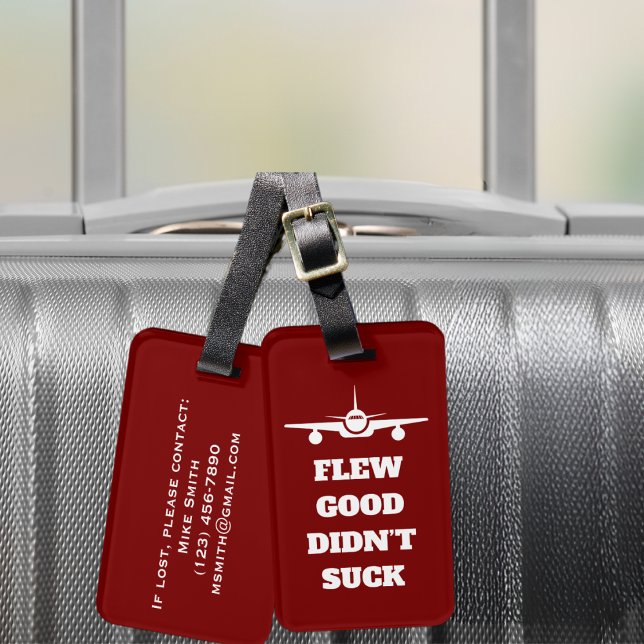 Resa Roligt ”Flög Bra Suckade Inte” och Flygplan Bagagebricka (Skapare uppladdad)