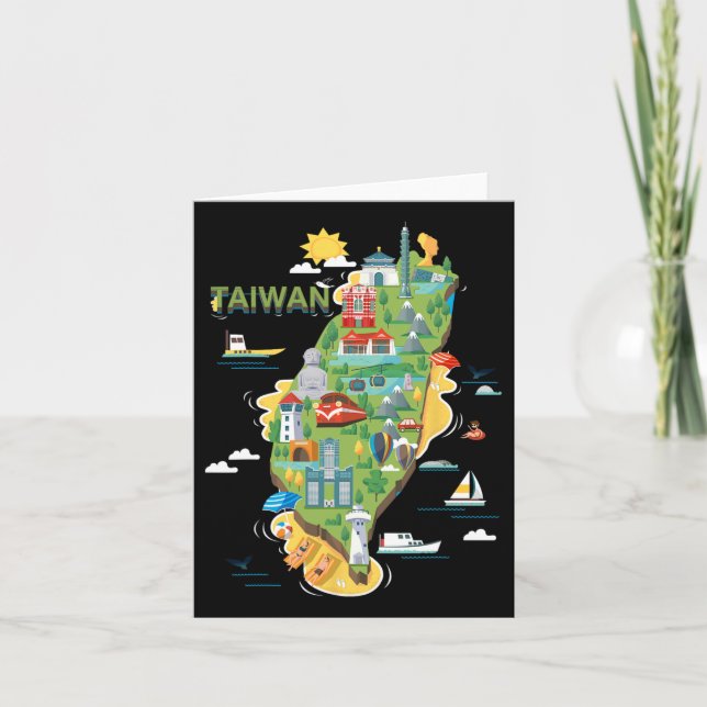 Resa runt Asien Taiwan Taipei Familjesemester S Kort (Framsida)