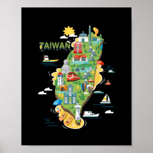 Resa runt Asien Taiwan Taipei Familjesemester S Poster