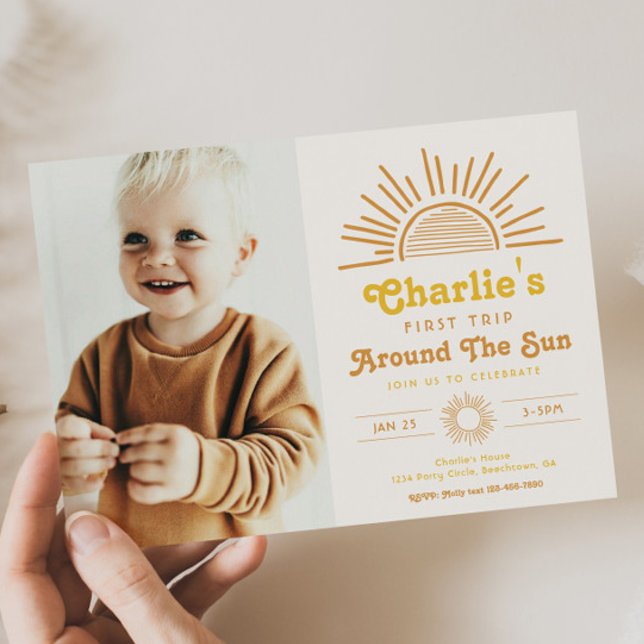 Resa runt inbjudan till Sol | Boho Birthday (Skapare uppladdad)