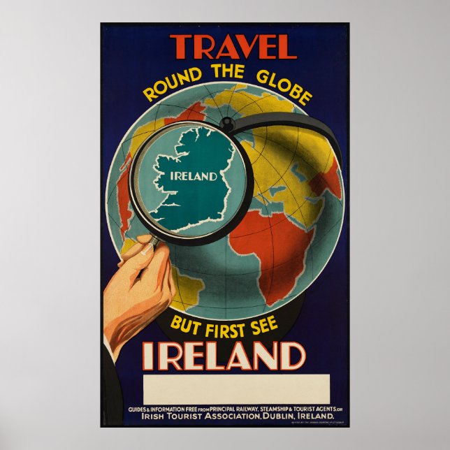 Resa runt om i världen, men först se Irland Poster (Framsidan)