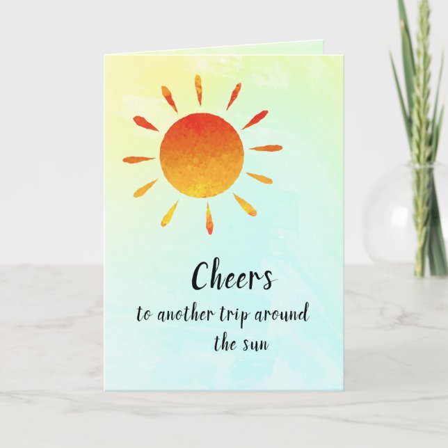 Resa runt Sol, fredligt Zen Birthday Card Kort (Framsida)