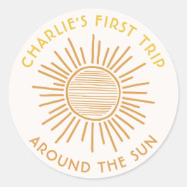 Resa runt Sol-märket | Boho Sol Party Klistermärke
