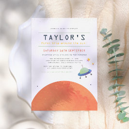 Resa runt Sol | Rymden Boy Birthday Inbjudningar