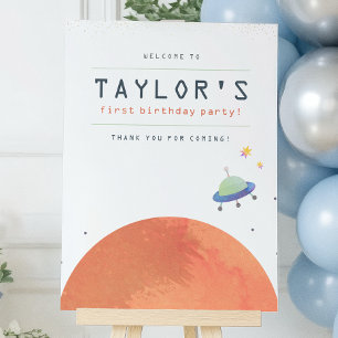 Resa runt solen Rymdpojke Födelsedagsfirande välko Poster