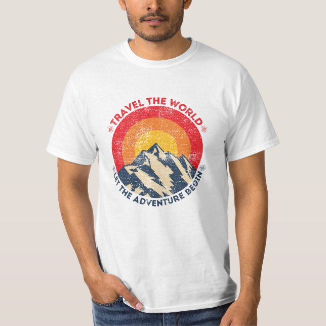 resa runt världen låt äventyret börja resa t shirt (Framsida)