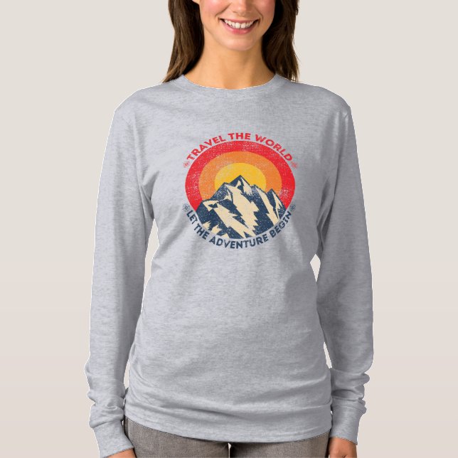 resa runt världen låt äventyret börja resande t shirt (Framsida)