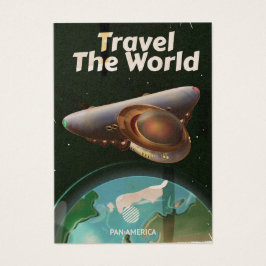 Resa runt världen Science fiction vintage affisch Visitkort