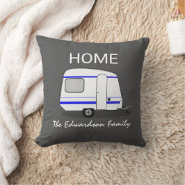 Resa semester husvagn Hem Familj monogram Kudde