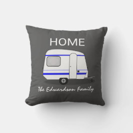 Resa semester husvagn Hem Familj monogram Kudde