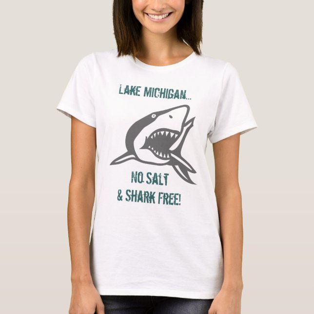 Resa Simma Sjö Michigan No Salt & Shark Free T Shirt (Framsida)