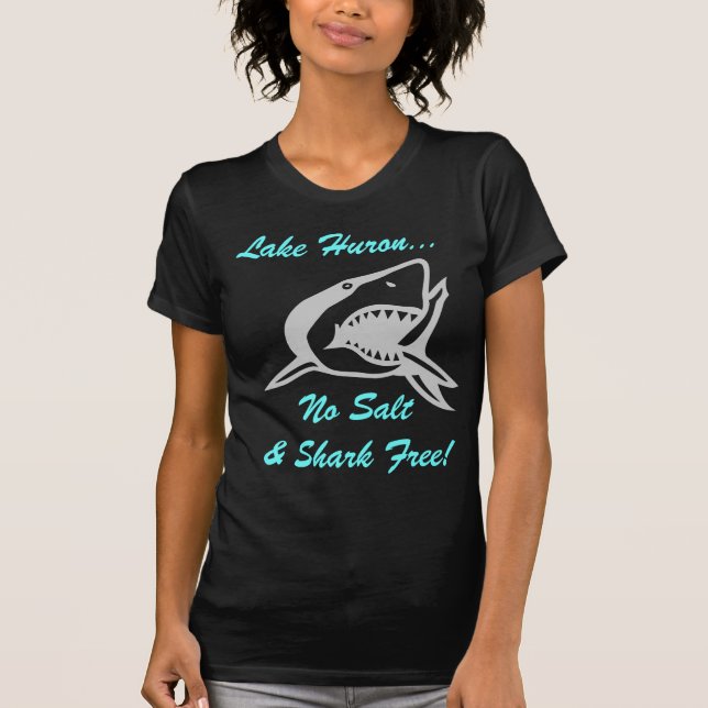 Resa simman Lake Huron ingen fria salt & haj Tröja (Framsida)