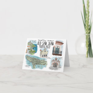 Resa skissar Notecard: Kringresande gammala San Kort