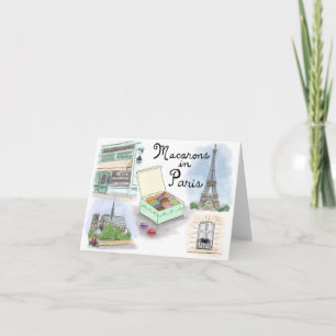 Resa skissar Notecard: Macarons i Paris frankriken Kort