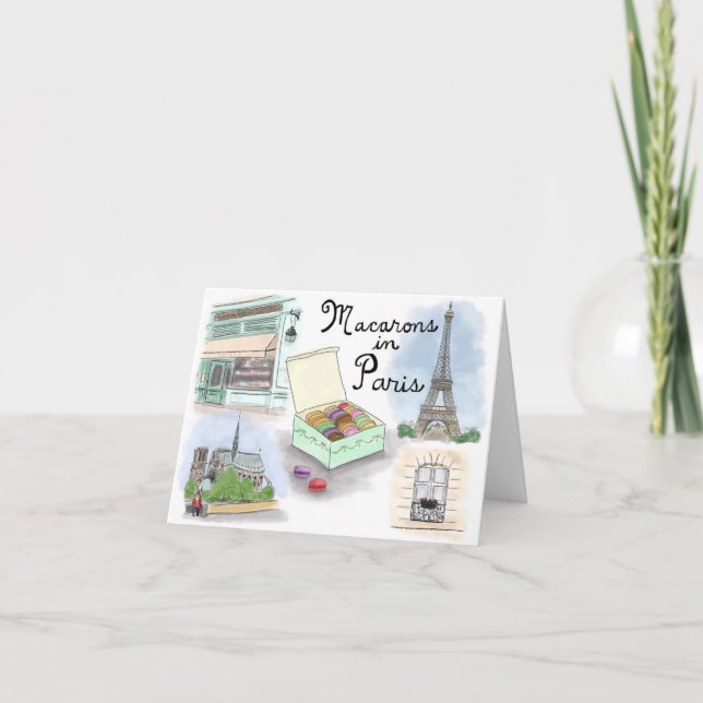 Resa skissar Notecard: Macarons i Paris frankriken Kort (Framsida)