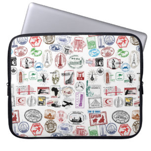 Resa sleeven för frimärkemönsterfodral laptop sleeve