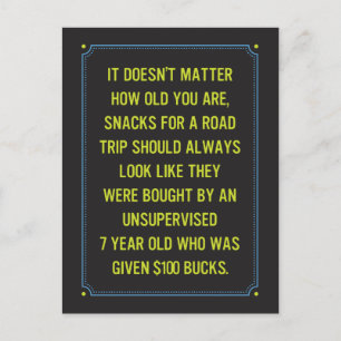 Resa Snacks Joke / Just for Roligt Vykort