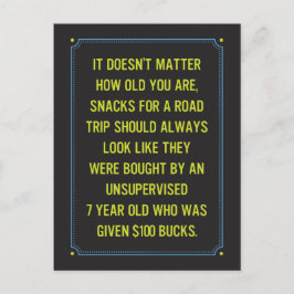 Resa Snacks Joke / Just for Roligt Vykort